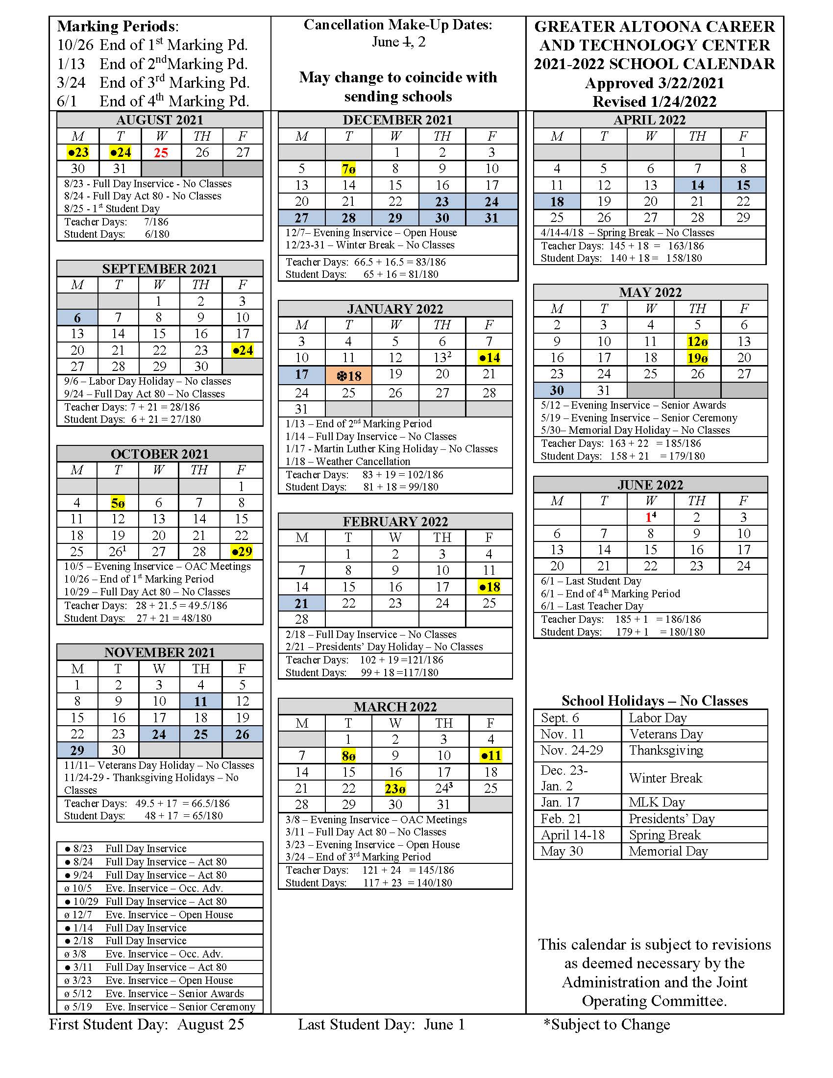 Ctc 2022 Calendar Calendar - Greater Altoona Ctc